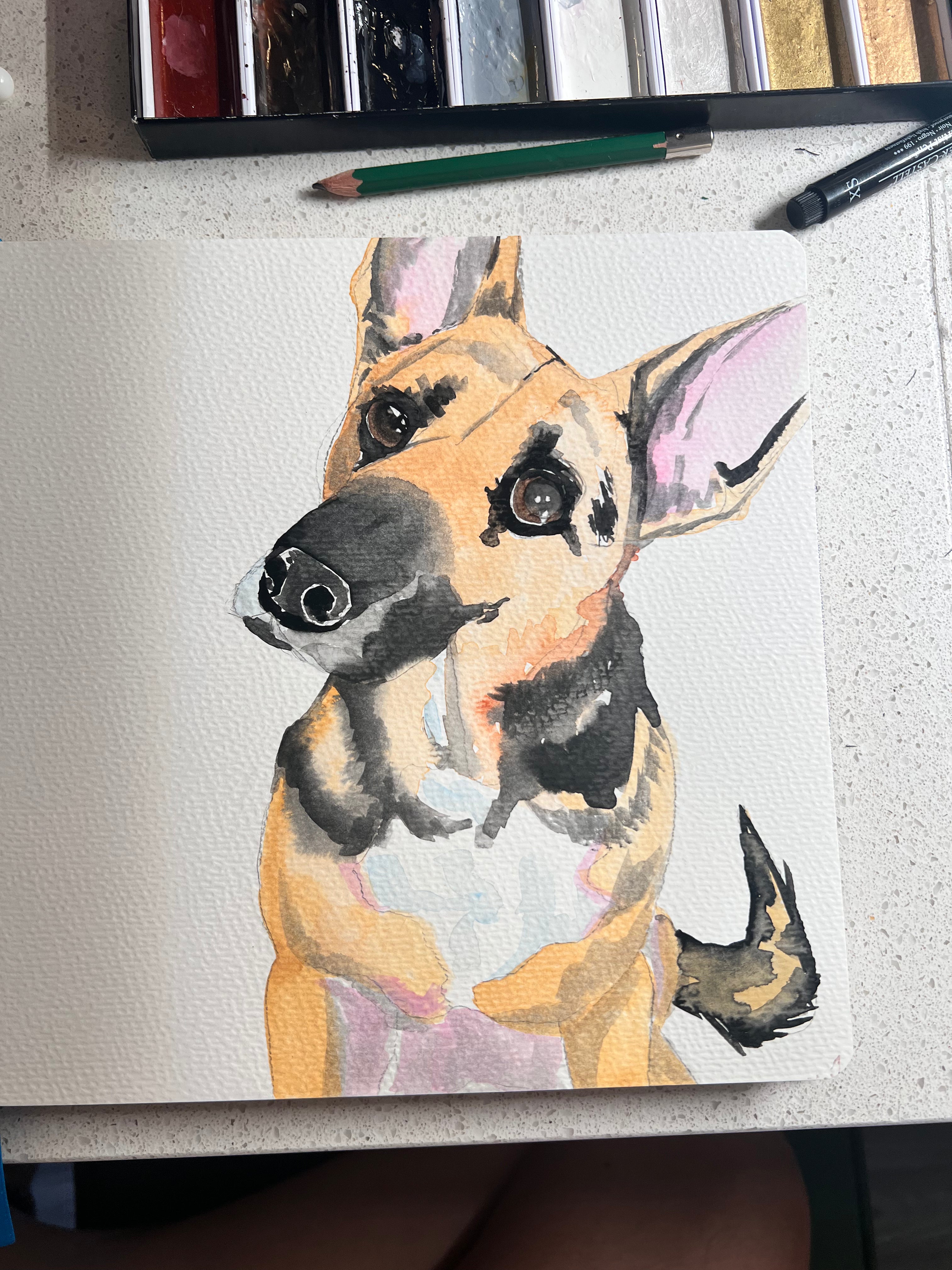Custom pet portrait (6"x9")